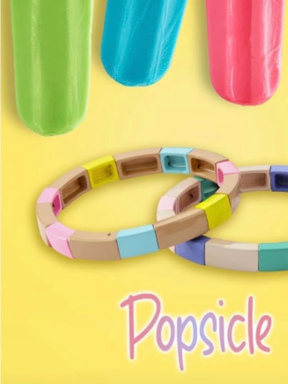 NWT PERFECT 😎 SUMMER TIME FUN PURPLE PINK POPSICLE STRETCH BRACELET
